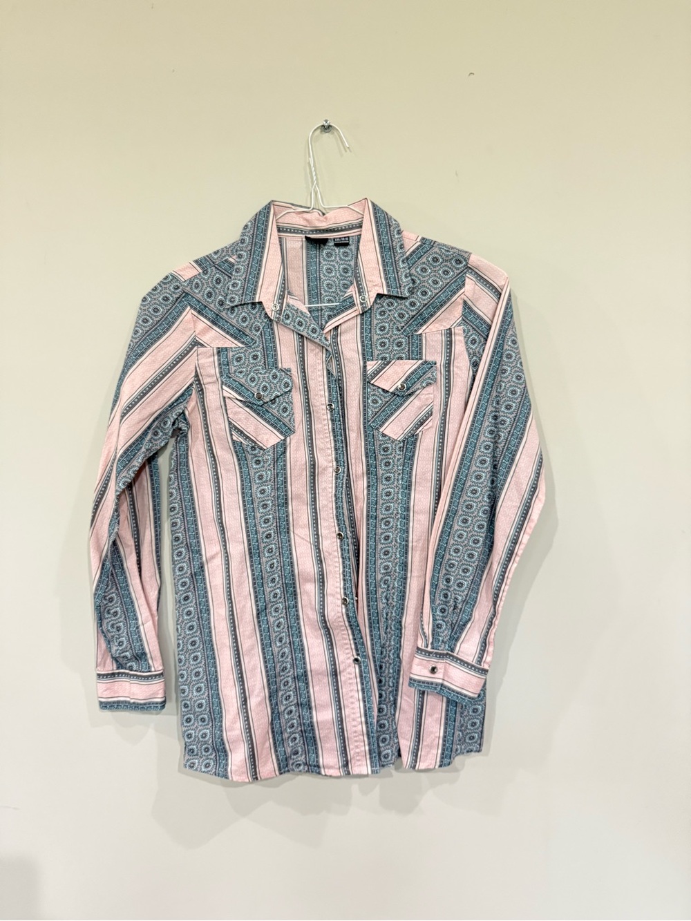 Cruel Girl Pink and Blue Striped Button-Down Shirt